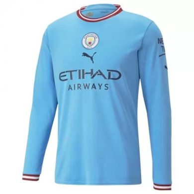 2022-23-Manchester-City-Home-Long-Sleeve-Soccer-Jersey