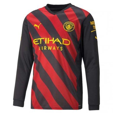 2022-2023-Manchester-City-Away-Long-Sleeve-Soccer-Jersey