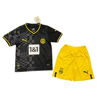 Kids-2022-2023-Dortmund-Away-Soccer-Kit