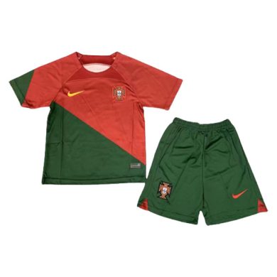 Kids-2022-Portugal-Home-Soccer-Kit