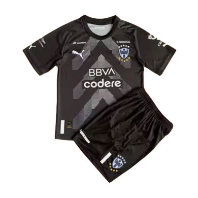 Kids-2022-2023-Monterrey-Goalkeeper-Black-Soccer-Kit