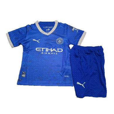 Kids-2022-2023-Manchester-City-Special-Blue-Soccer-Kit