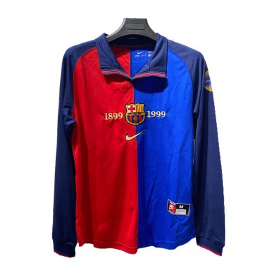 Retro-1999-2000-Barcelona-Home-Long-Sleeve-Soccer-Jersey