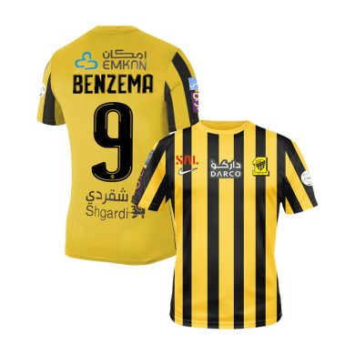 2022-2023-Al-Ittihad-BENZEMA-9-Home-Soccer-Jersey