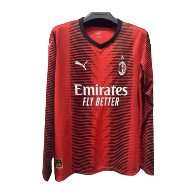 2023-2024-AC-Milan-Home-Long-Sleeve-Soccer-Jersey