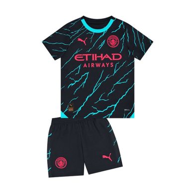 Kids-2023-24-Manchester-City-Third-Soccer-Kit