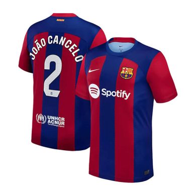 2023-2024-Barcelona-JOAO-CANCELO-2-Home-Soccer-Jersey