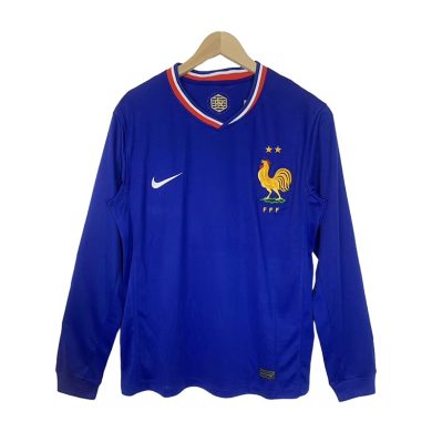 2024-France-Euro-Home-Long-Sleeve-Soccer-Jersey