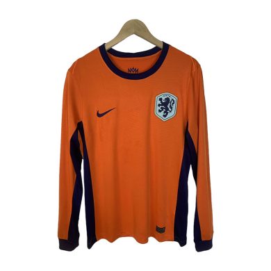 2024-Netherlands-Euro-Home-Long-Sleeve-Soccer-Jersey