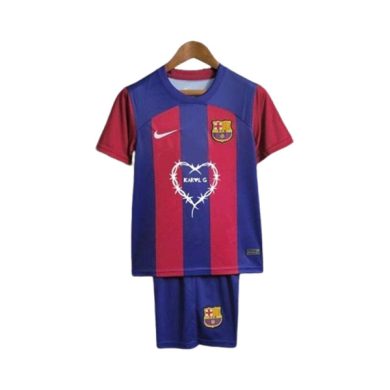 Kids-2023-2024-Barcelona-Karol-G-Soccer-Kit