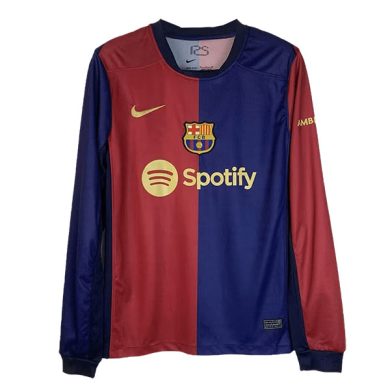 2024-25-Barcelona-Home-Long-Sleeve-Soccer-Jersey