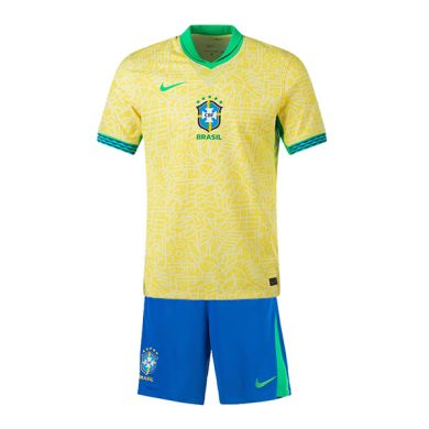 Kids-2024-Brazil-Copa-America-Home-Soccer-Kit