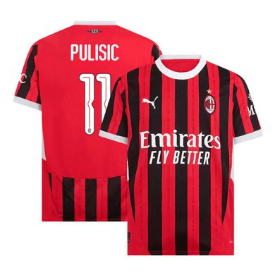 UCL-2024-2025-AC-Milan-PULISIC-11-Home-Soccer-Jersey