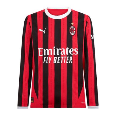 2024-2025-AC-Milan-Home-Long-Sleeve-Soccer-Jersey