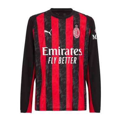 2025-2026-AC-Milan-Home-Long-Sleeve-Soccer-Jersey